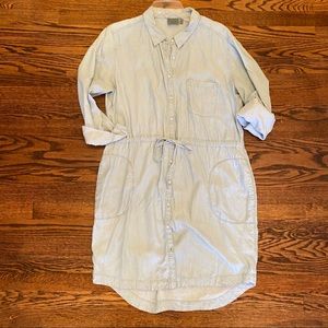 Athleta like-new drawstring chambray dress. Size L